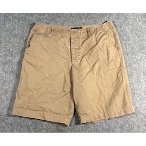 Banana Republic Men's Chino Preppy Shorts Size 36 Khakis‎ Tan Flat Front Casual
